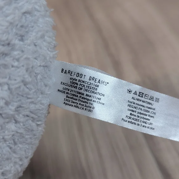 Barefoot Dreams CozyChic Buddie Fish Gray Plush Pillow Stuffed Animal - Picture 7 of 9